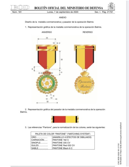 Conjunto Completo Medalla Conmemorativa de la Operación Balmis (Cobre)