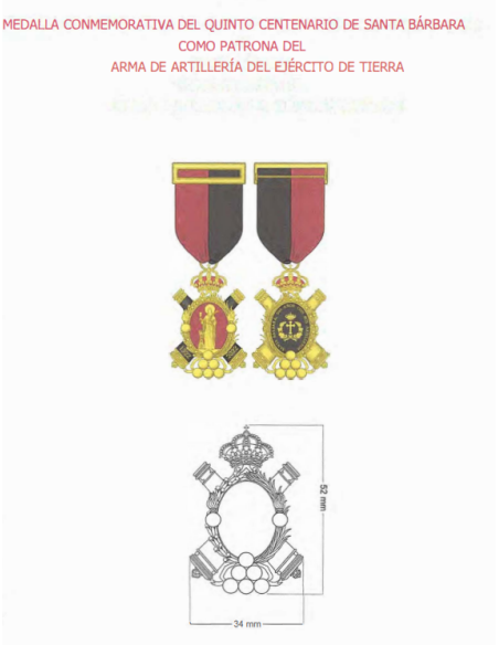 Medalla Conmemorativa del Quinto Centenario de Santa Bárbara 