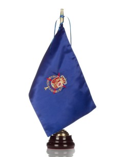 Bandera seda Casa Real con Peana de madera 